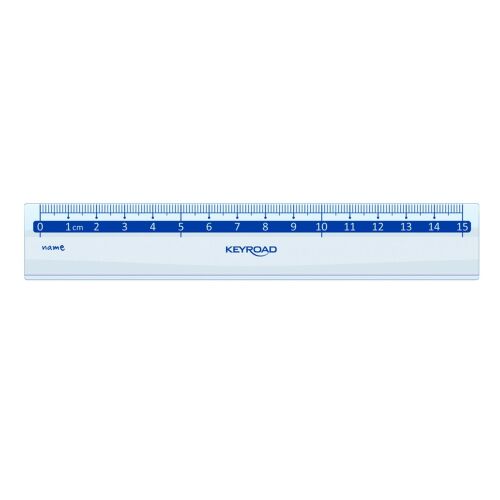 Keyroad klasszikus 15 cm-es vonalzó mérőbeosztással, elölnézet - Vonalzó
