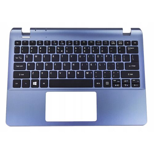 Eredeti Acer Aspire E3-111/V3-111P laptop felső burkolat beépített QWERTY billentyűzettel és érintőpaddal lila színben, bemutatva az elrendezést és a designt - Laptop billentyűzet