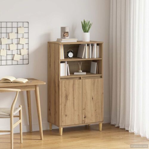 vidaXL Magasfiú Kézműves Tölgy 60 x 36 x 110 cm Szerelt Fa 171288215 - Tálalószekrény