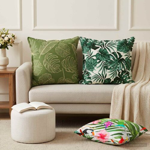 vidaXL Párna huzat 6 db HOUTEN Levélminta 55 x 55 cm Poliészter 177525462 - Párnahuzat