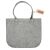 A LADY XL sima szürke filctáska elölnézete 'FELT BAG original design' címkével, amely egyszerű és elegáns formáját mutatja