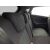 Részlet a hátsó fejtámlákról és üléshuzatokról egy KIA RIO 4 IV HB 2017- modellben, kiemelve az egyedi illeszkedést és a tartós szövetet