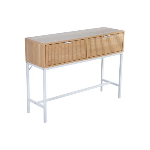 Konzol rovátkolt előlapokkal, tölgyfa, 100 cm