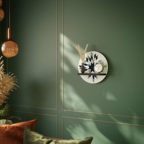 DAWN MOSAIC kerek polc fekete