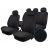 TOYOTA AVENSIS III T27 COMFORT méretre szabott autó üléshuzat készlet fekete jacquard (T01 minta) anyagból, fehér háttéren