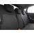 Autó üléseinek hátsó nézete fekete jacquard méretpontos üléshuzatokkal RENAULT MEGANE 2 II 2003- modellhez, bemutatva a zökkenőmentes illeszkedést és a dizájnt