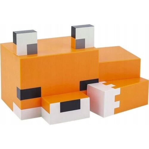 Minecraft Róka lámpa, egy pixelált narancssárga-fehér róka figura, ideális gyerekszobába vagy gamer sarokba - Gyereklámpa