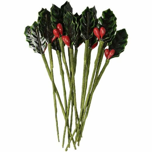 Holly gallyak 15x30mm 6db 171444705 - Dekor betűző és pick