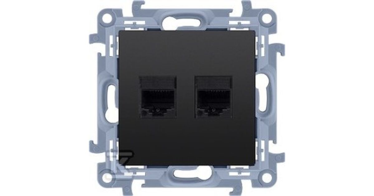 Simon 10 Computer Socket Double RJ45 6. kategória árnyékolt (modul) Matt Fekete C62E.01/49 171448104