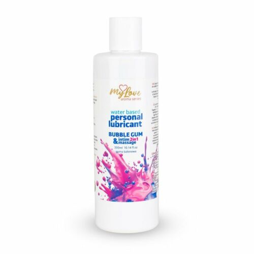 Mylove Aroma Series vízbázisú rágógumi személyes síkosító 2 az 1-ben intim gél és masszázsolaj egyszerű fehér háttéren - Intim higiénia