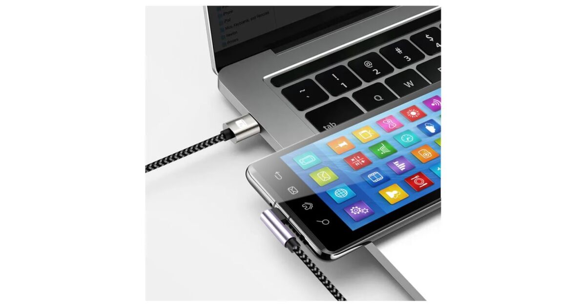 TECHLY USB 2.0 Type-C USB-C sarokkábel 1m 3A Gyors töltéshez 171454735
