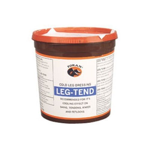 Foran Leg Tend 1 kg hűtő lábkötszer lovaknak, hűsítő hatás a lábszáron, inakon, térdeken és csánkízületeken, barna tégelyben, narancssárga fedéllel - Haszonállat tartás