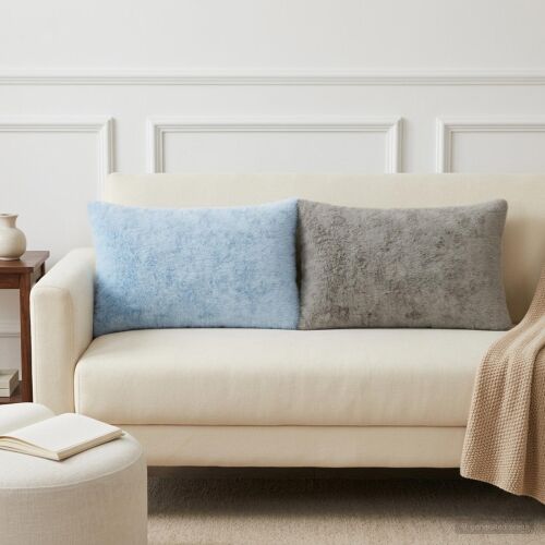 vidaXL Párna huzat 6 db HEERLEN Világosszürke 40 x 60 cm Műnyúl Szőr 177523643 - Párnahuzat