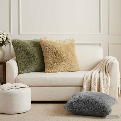 vidaXL Párna huzat 12 pcs HEERLEN Zöld 50 x 50 cm PV Mikroplüss 177523882 - Párnahuzat