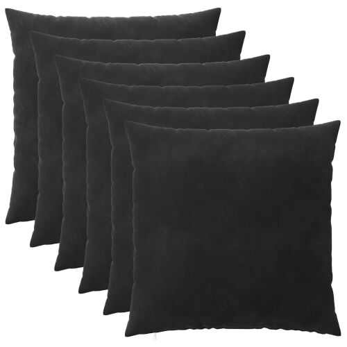 vidaXL Párna huzat 6 pcs HEERLEN Fekete 55 x 55 cm Bársony 171480917 - Párnahuzat