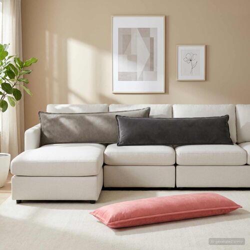 vidaXL Párna huzat HOUTEN Sötétszürke 40 x 145 cm Bársony