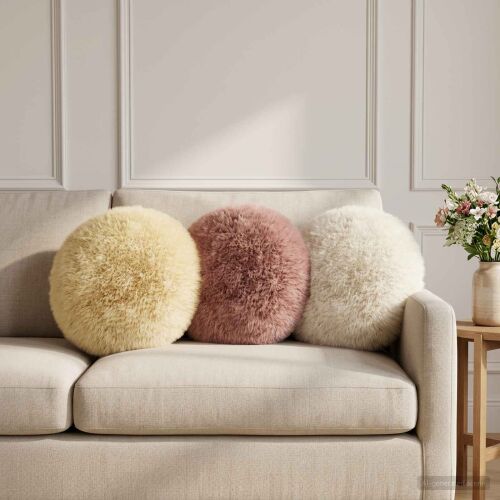 vidaXL Párna huzat 2 pcs HEERLEN Rózsaszín Ø 40 cm PV Mikroplüss 177525850 - Párnahuzat