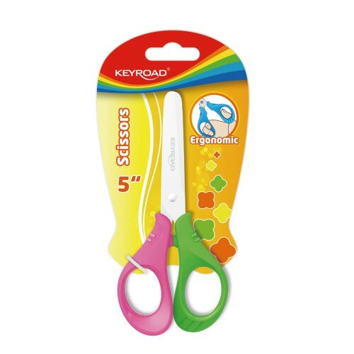 Olló 13 cm tompa fejű Keyroad Start zöld rózsaszín 171537734 - Olló