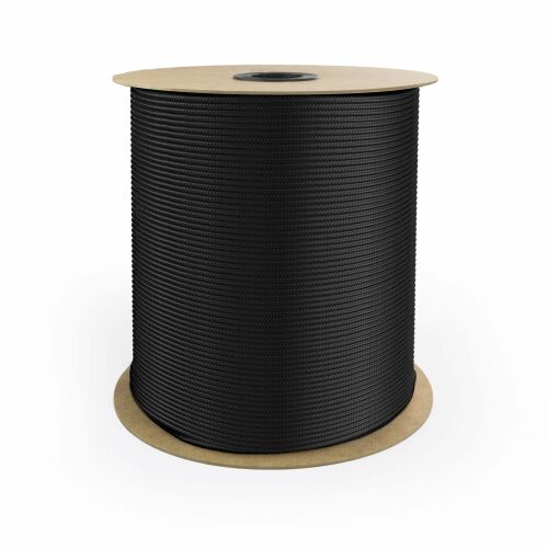 DQ-PP POLYPROPYLENSEIL - 8mm - 50m - SCHWARZ - Traglast bis 750 kg Flechtleine Textilseil Schnur Rope Kordel Kunststoffseil geflochten 171587110 - Kötél