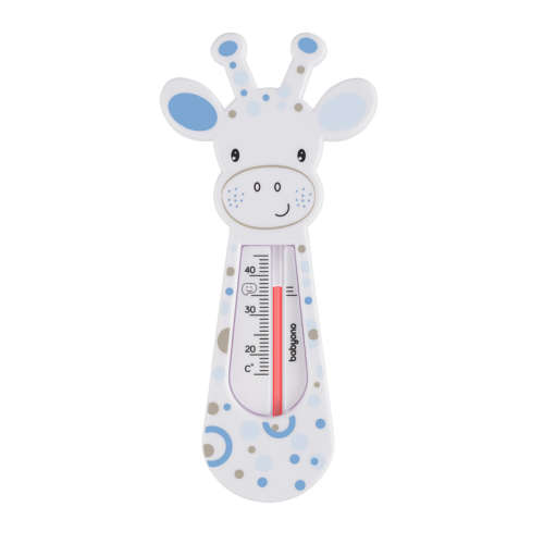 BabyOno Giraffe Badethermometer, Weiß und Blau, Sicher und Präzise für die Babybadetemperatur