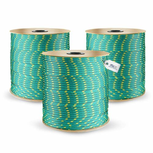 DQ-PP POLYPROPYLENSEIL - 4mm - 90m - GRÜN - Traglast bis 180 kg Flechtleine Textilseil Schnur Rope Kordel Kunststoffseil geflochten 171629126 - Kötél