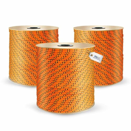 DQ-PP POLYPROPYLENSEIL - 5mm - 200m - ORANGE - Traglast bis 244 kg Flechtleine Textilseil Schnur Rope Kordel Kunststoffseil geflochten 171712505 - Kötél