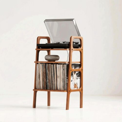 Hanah Home Record Player Stand Teak CPT4833-50 171717696 - TV és médiatároló bútor