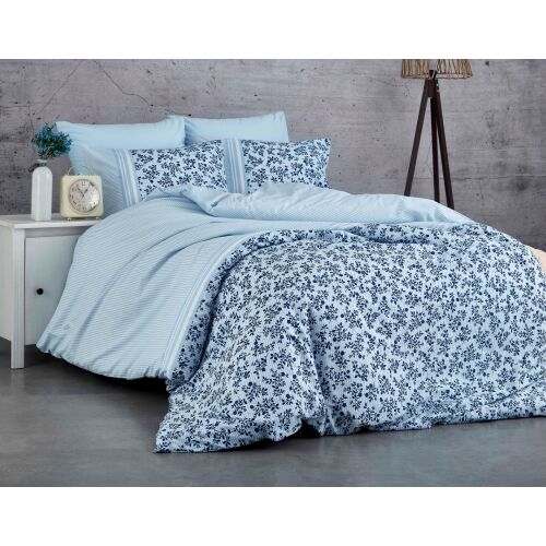 L'essential Maison Ranforce dupla paplanhuzat garnitúra kék sötétkék Lilyum 171718415 - L'essential Maison