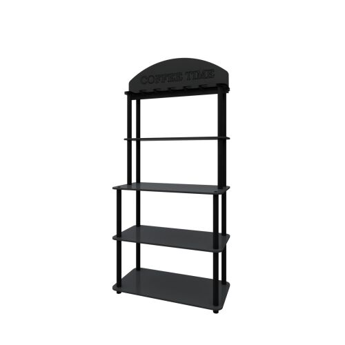 Hanah Home Coffee Stand Black Time - Black 171720223 - Konyhai tároló állvány