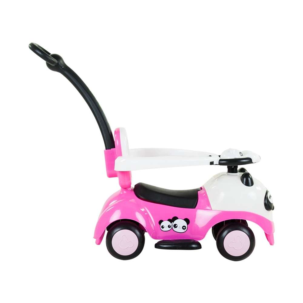 Napfénytetős Bébitaxi tolókarral - Panda #rózsaszín-fehér