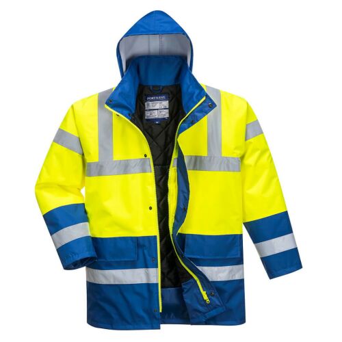 Hi-Vis Kéttónusú Traffic kabát PW_S466YRBL Sárga/Royal kék - L méret 171867689 - Láthatósági ruházat