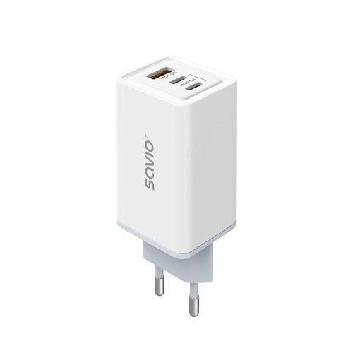 65W GaN LA-07 AC töltő USB-A-USB kábellel, C típus 1m, fehér 172008353 - Telefontöltő
