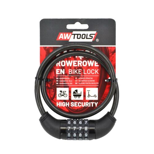 AWTOOLS Kerékpár lakat 8x65cm kódos 172015067 - Kerékpár zár