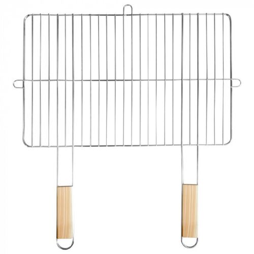 Szögletes grillrács fa fogantyúval 57x51 cm 180087320 - Grillsütő kiegészítő