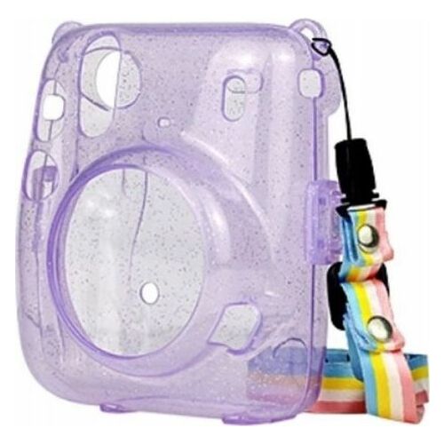 LoveInstant borító tok fedél Fujifilm Instax Mini 11 lila csillogó átlátszó 172048514 - Fényképezőgép táska és tok