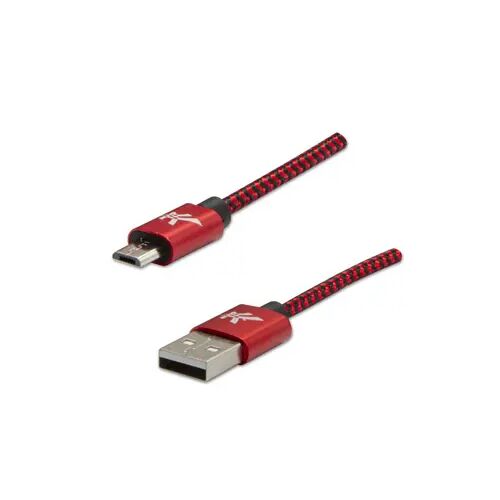 USB Logo USB-A kábel - microUSB 2 m Fekete/Piros 172069828 - Kábel és tartozék