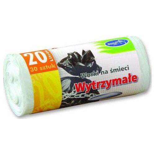 Stella Pack STELLA PACK Szemeteszsákok tartós fehér 20l, 30 darab tekercsenként 172094548 - Szemeteszsák