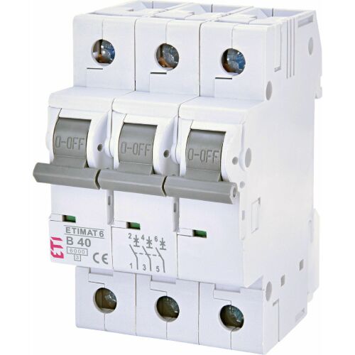 Automata biztosíték 3P 40A B görbe 6kA ETI 002115520 179985733 - Áram-védőkapcsoló