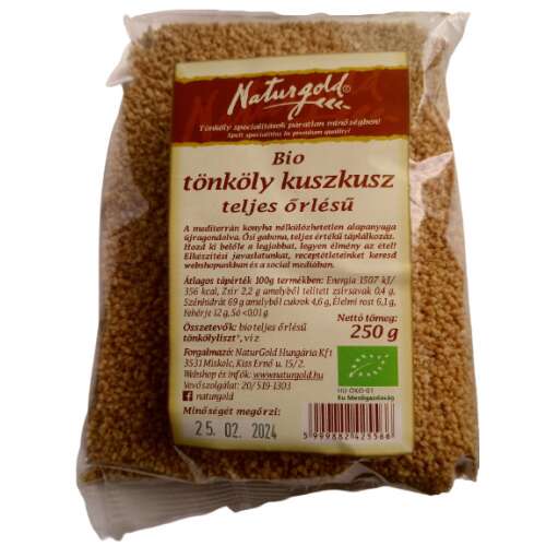 NaturGold Bio tönköly kuszkusz, 250g, teljes őrlésű, bio, gluténmentes, egészséges, tápláló, mediterrán konyha
