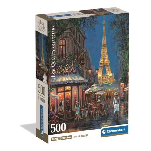 Párizs Night at Eiffel Café 500 db-os Compact puzzle Clementoni 174338607 - Játék