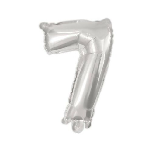 Ezüst Silver 7-es szám fólia lufi 95 cm 174338996 - Otthon és kert