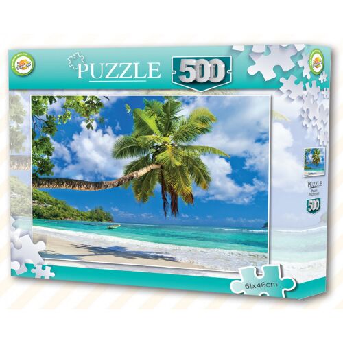 Seychelles Tengerpart Palm tree puzzle 500 db-os