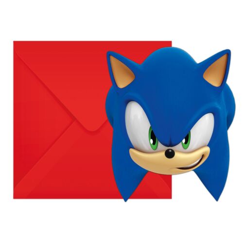 Sonic a sündisznó Sega party meghívó 6 db-os FSC 174342242 - Party kellék