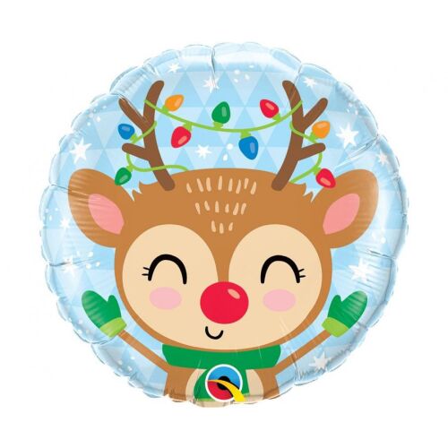 Rénszarvas Reindeer Karácsonyi fólia lufi 46 cm
