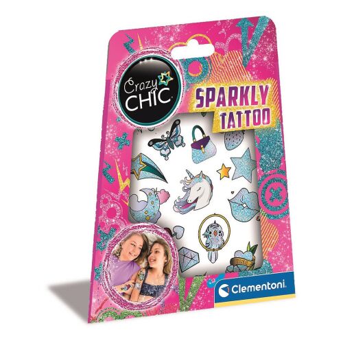 Crazy Chic Sparkly csillámos tetoválás Clementoni 174342204 - Tetoválás gyerekeknek