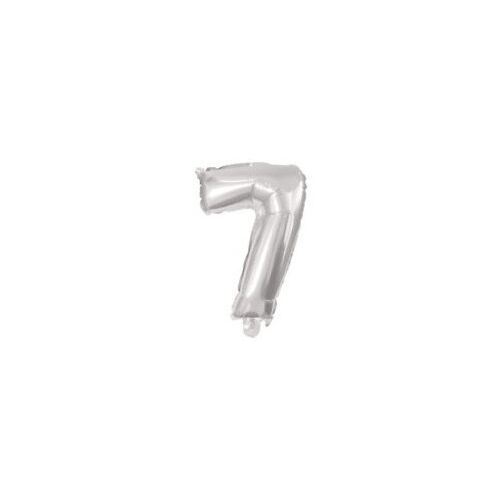 Ezüst Silver 7-es szám fólia lufi 10 cm 174344729 - Otthon és kert