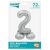 Ezüst 2-es Silver szám fólia lufi talppal 72 cm 174337749
