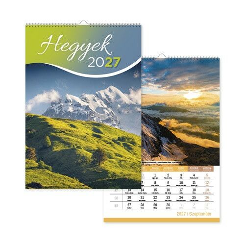 Naptár fali pd Hegyek 21x30 cm 2027 172588907 - Naptár