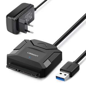 UGREEN USB 3.0 to SATA adapter with power adapter, for connecting 2.5'' and 3.5'' HDDs and SSDs to your computer - IDE & SATA Adapter