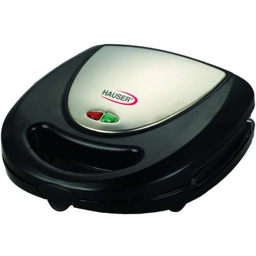 Hauser STI-622 3 în 1 Aparat de sandwich, negru și oțel inoxidabil